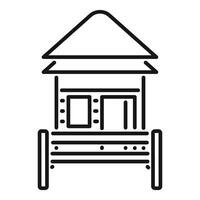 Line art illustration of a small house vector