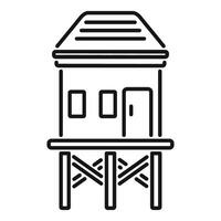 Stilt house line art icon vector