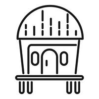 Black and white illustration of observatory icon vector