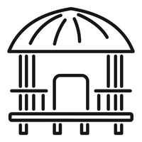 illustration of a simple linear gazebo icon, isolated on white vector