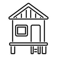 Line art illustration of a simple house vector