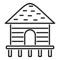Line art illustration of a stilt house vector