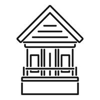 Classic bank building line icon vector