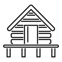 Log cabin line art illustration vector