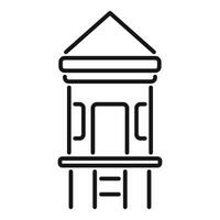 Outline of classic columned building icon vector