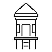 Outline of classic columned building icon vector