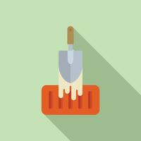 Cartoon trowel in flat style vector