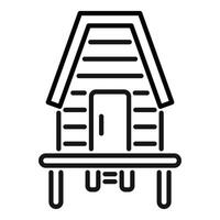 Line art icon of a stilt house vector