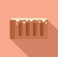 Delicious chocolate cake slice on pastel background vector