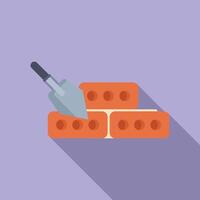 Construction concept with bricks and trowel illustration vector