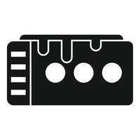 Black and white ram memory card icon vector