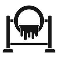 Black silhouette of dripping paint and easel icon vector