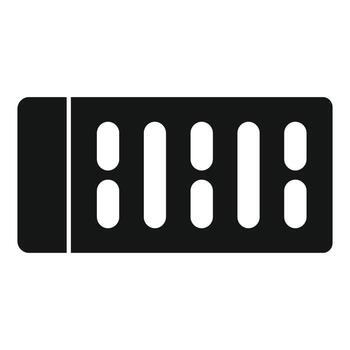 Flat design icon of a black bookshelf, suitable for web and app interfaces vector