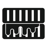 Black and white dripping paint icon vector