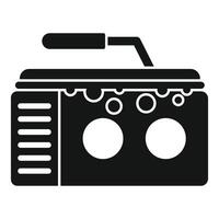 Black silhouette of a classic portable radio with antenna and handle vector