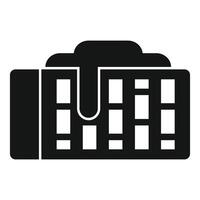 Black and white silhouette icon of a contemporary urban building vector