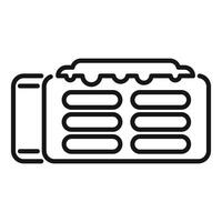 Line icon of folded newspaper vector