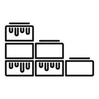 Line art illustration of kitchen drawers and cabinets vector