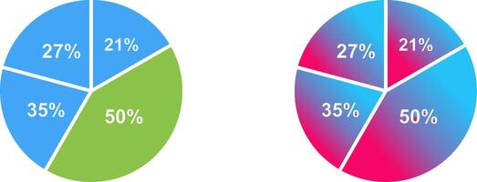 Pie Chart Icon Design vector