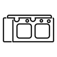 Line art illustration of modern kitchen sink vector