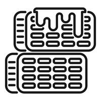 Black and white line art of keyboard and computer mouse vector