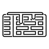 Black and white maze icon vector