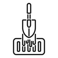 Line art icon of garden trowel and soil vector