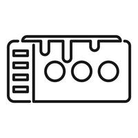 Black and white credit card outline icon vector