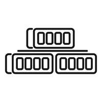 Line art illustration of two batteries vector