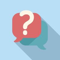 Flat design question mark speech bubble icon vector