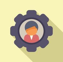 Engineer avatar icon with gears vector