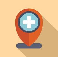 Medical location icon on warm background vector