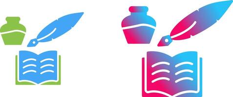 Unique Quill and Book Icon Design vector