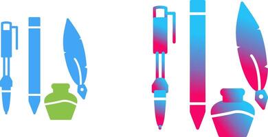 Unique Writing Equipment Icon Design vector