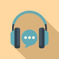 Customer support icon with headset and speech bubble vector