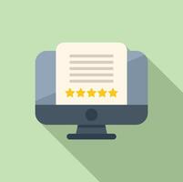 Fivestar review on computer screen illustration vector