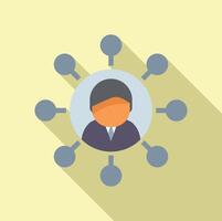 Corporate network concept with blindfolded leader vector