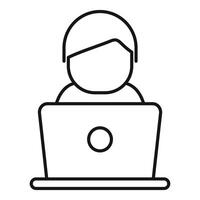 Freelancer working on laptop icon vector