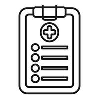 Medical clipboard icon line art vector