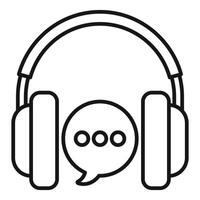 Customer service icon with headset and speech bubble vector