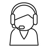 cliente Servicio icono con auriculares vector