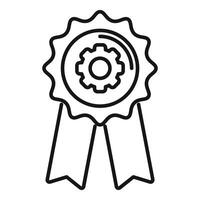 Quality assurance badge line icon vector