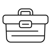 Simple line art illustration of a briefcase vector