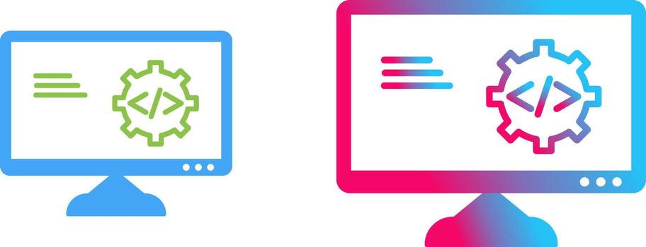 Unique Code Optimization Icon Design vector