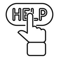 Help button line art icon vector