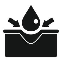 Black and white illustration of a classic inkwell with a drop of ink and two quill pens vector