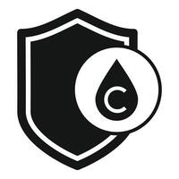 Copyleft symbol on black shield icon vector