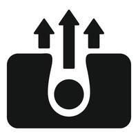 Black and white heat expansion icon vector