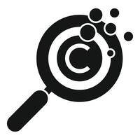 Copyright concept icon with magnifying glass vector