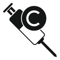 Copyright protection concept icon representing intellectual property rights. Legal enforcement vector